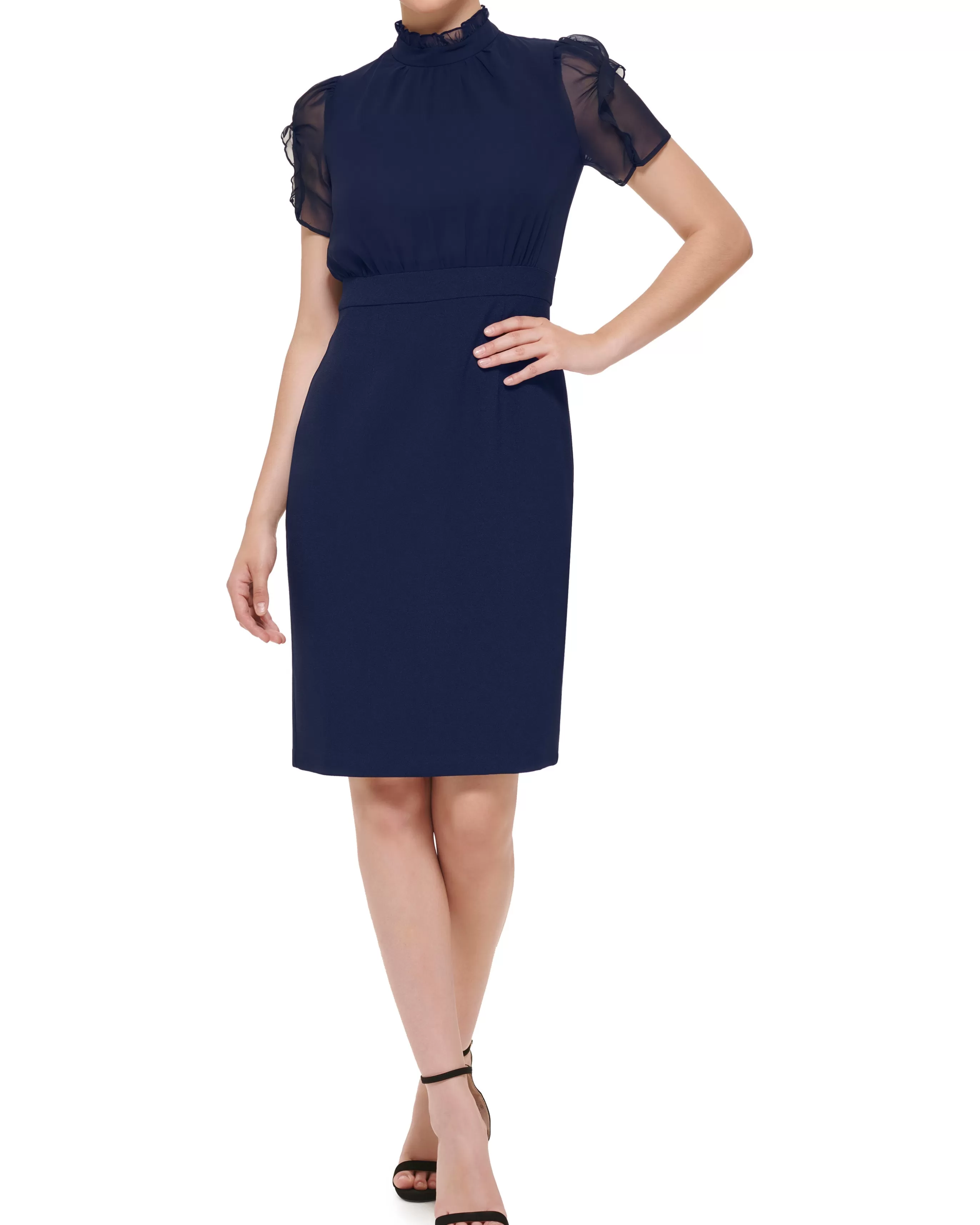 Vince Camuto Dresses^Chiffon Stand-Collar Dress