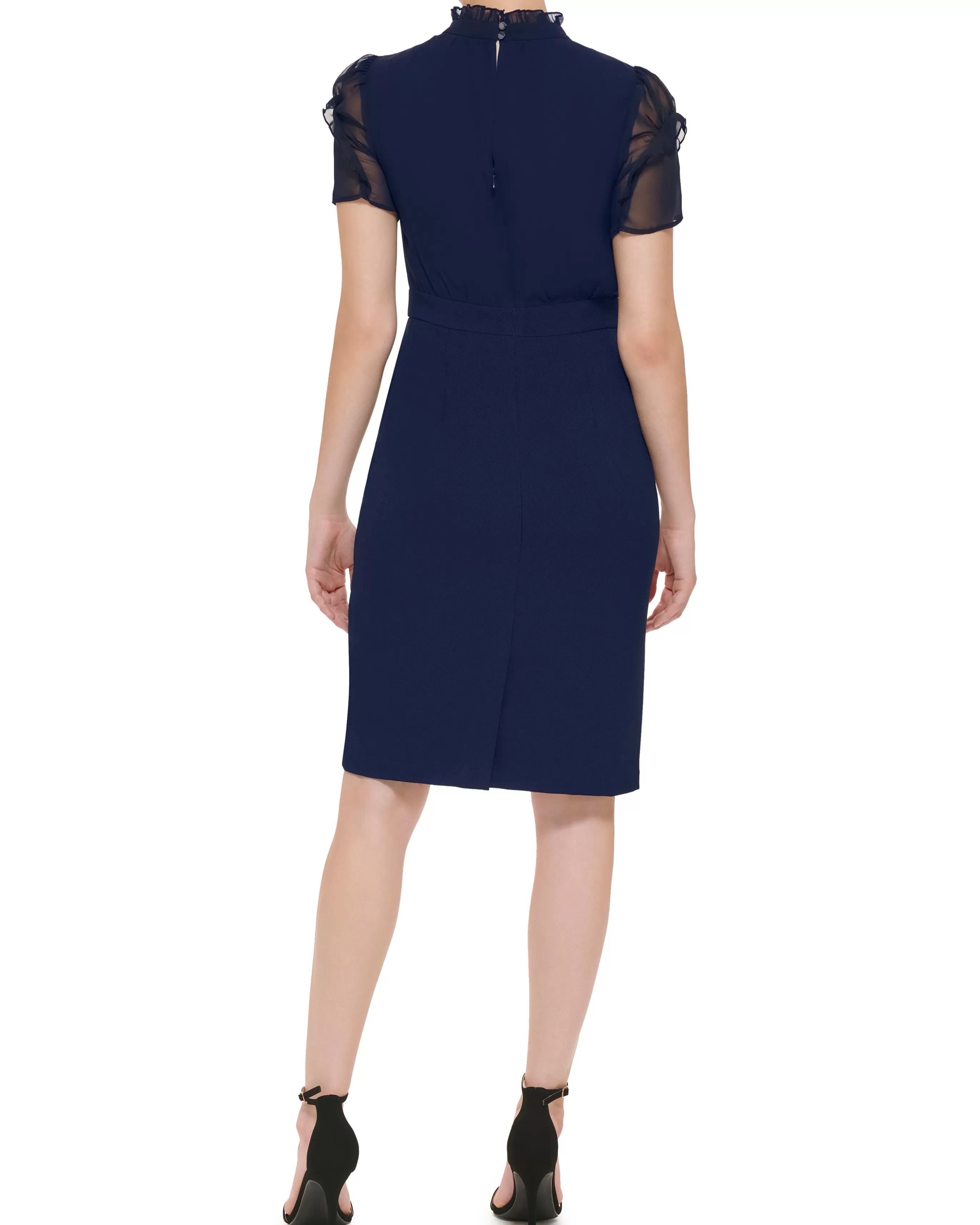 Vince Camuto Dresses^Chiffon Stand-Collar Dress