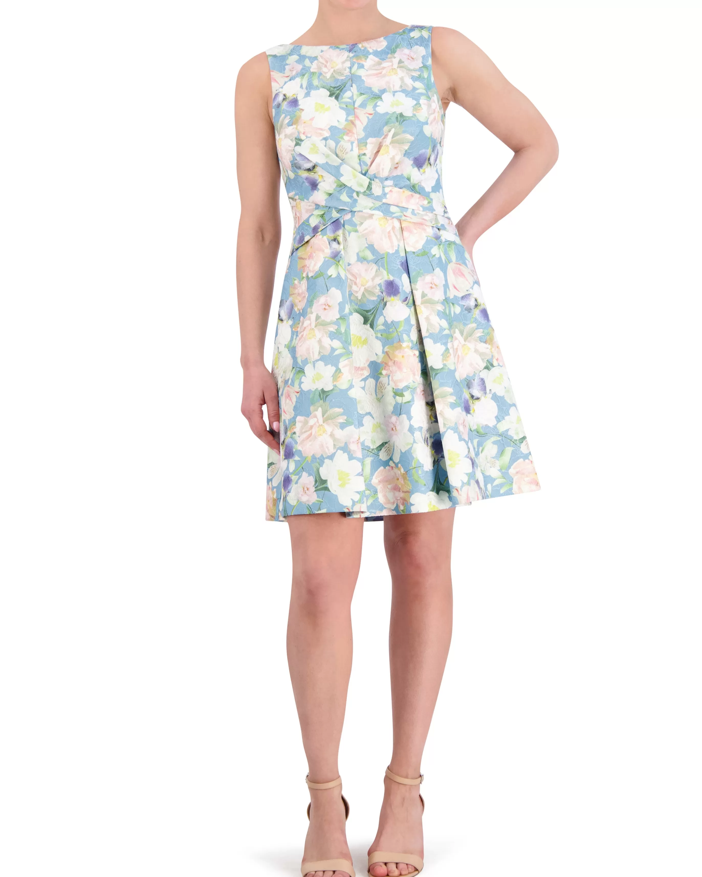 Vince Camuto Dresses^Floral-Jacquard Crisscross Bodice Dress