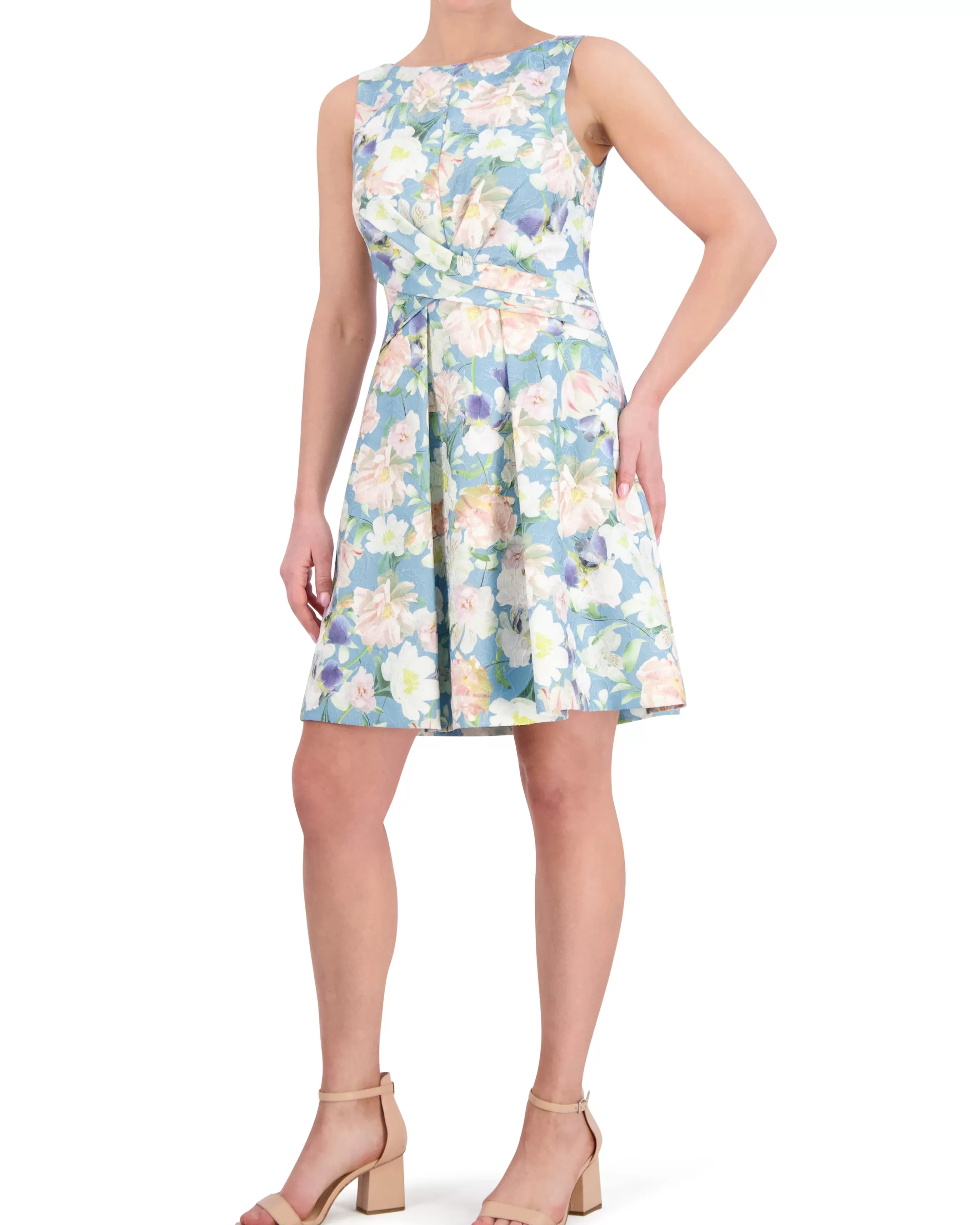 Vince Camuto Dresses^Floral-Jacquard Crisscross Bodice Dress