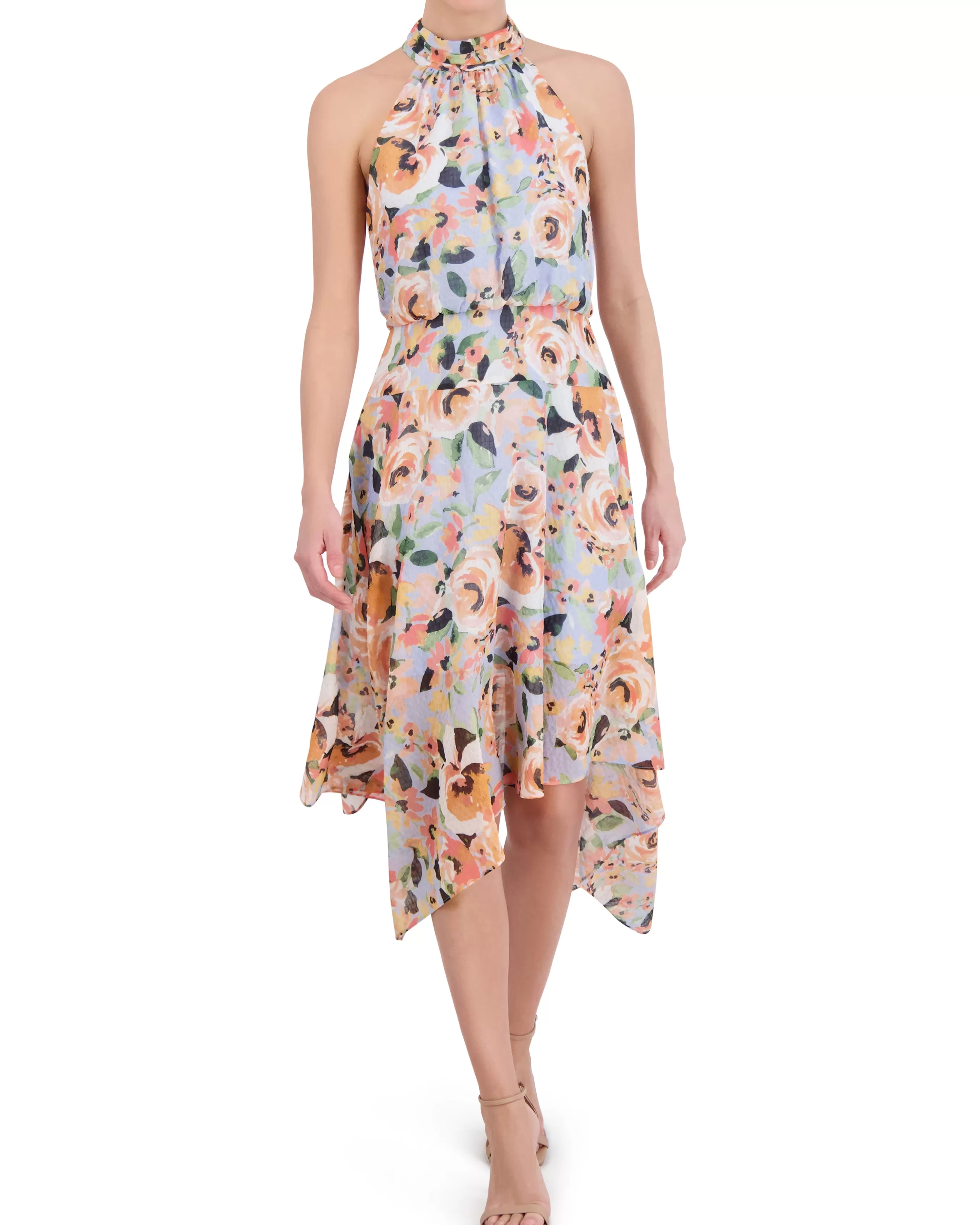 Vince Camuto Dresses^Floral-Print Asymmetric-Hem Dress