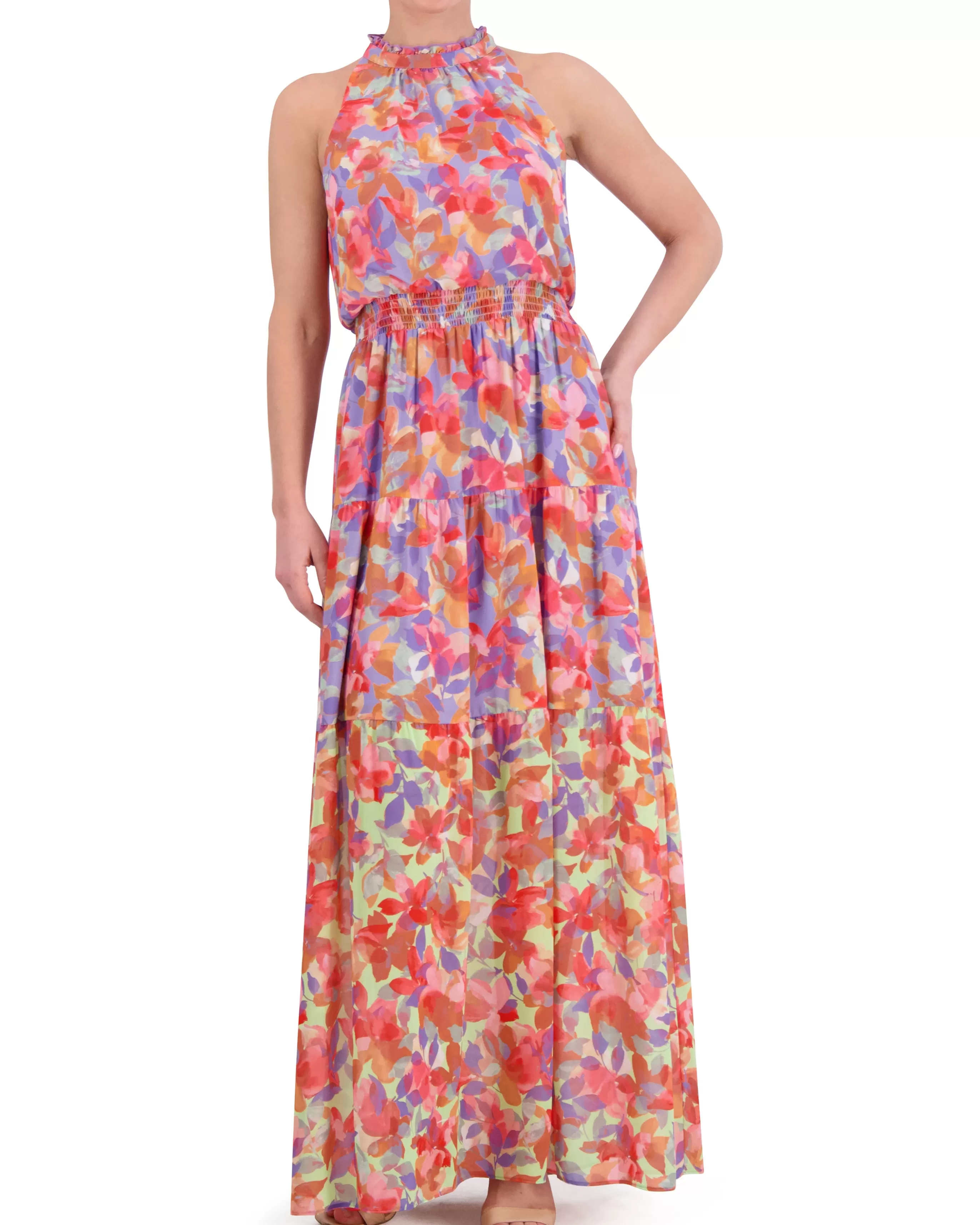 Vince Camuto Dresses^Floral-Print Smocked-Waist Dress