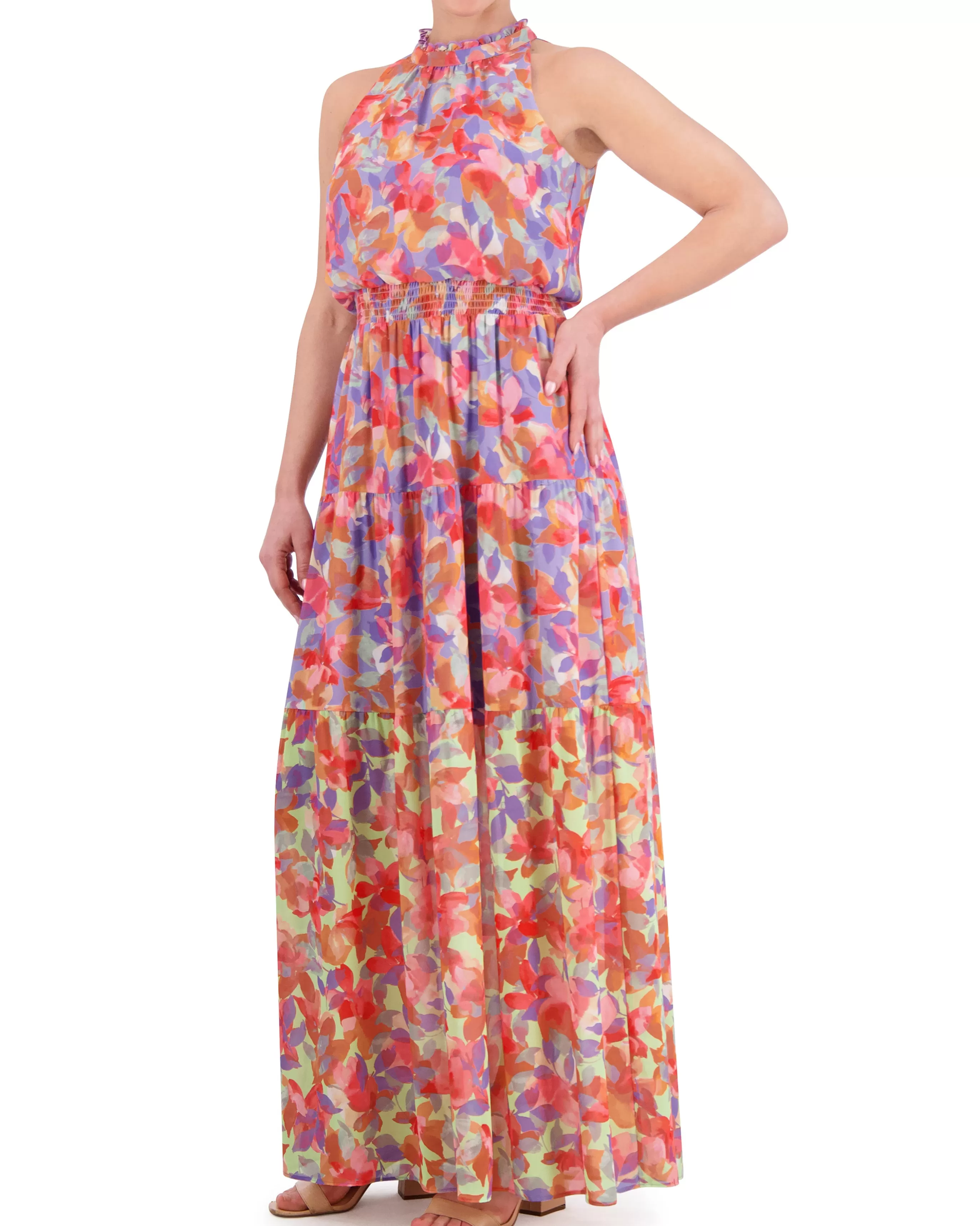 Vince Camuto Dresses^Floral-Print Smocked-Waist Dress