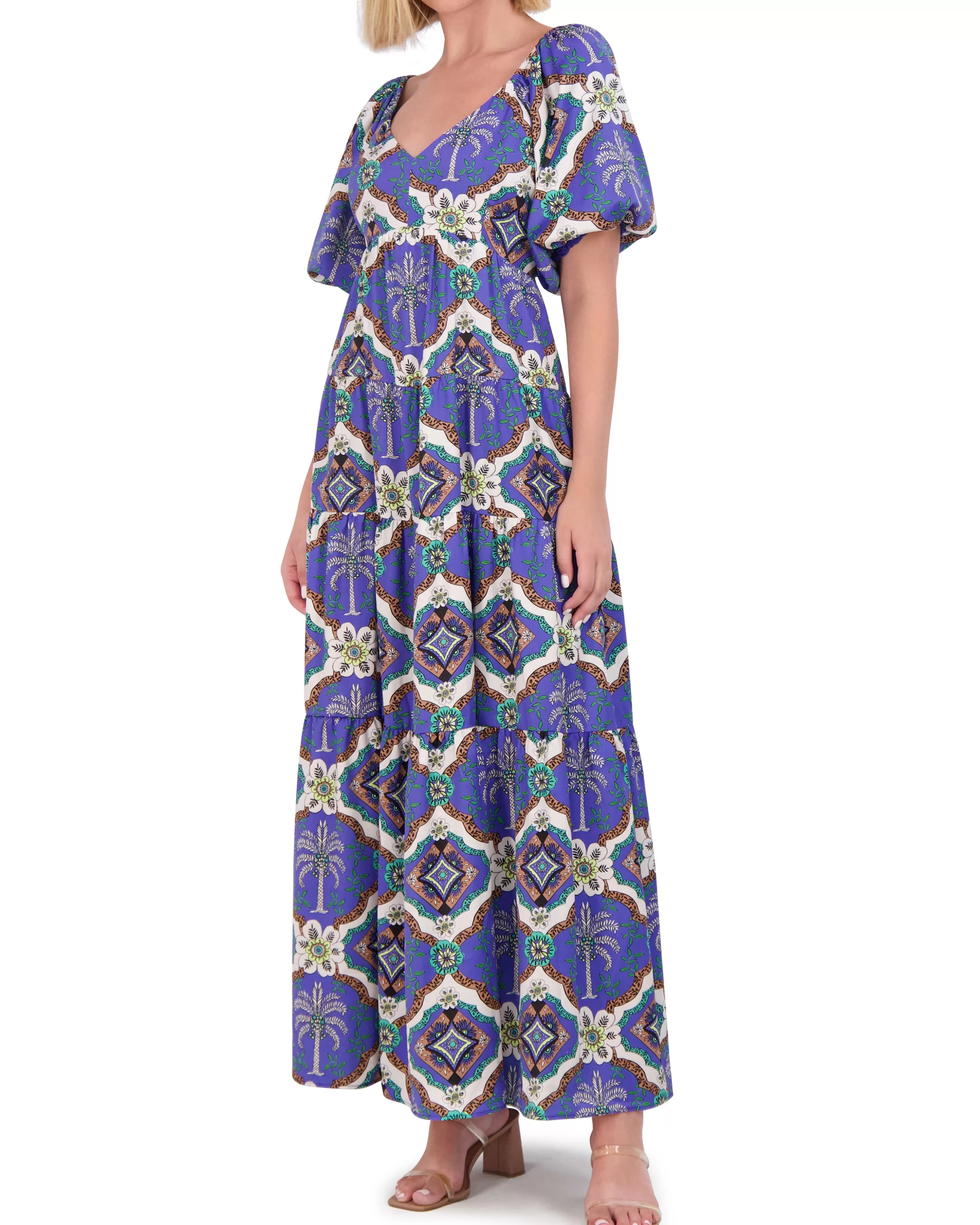 Vince Camuto Dresses^Geo-Print Open-Back Maxi Dress