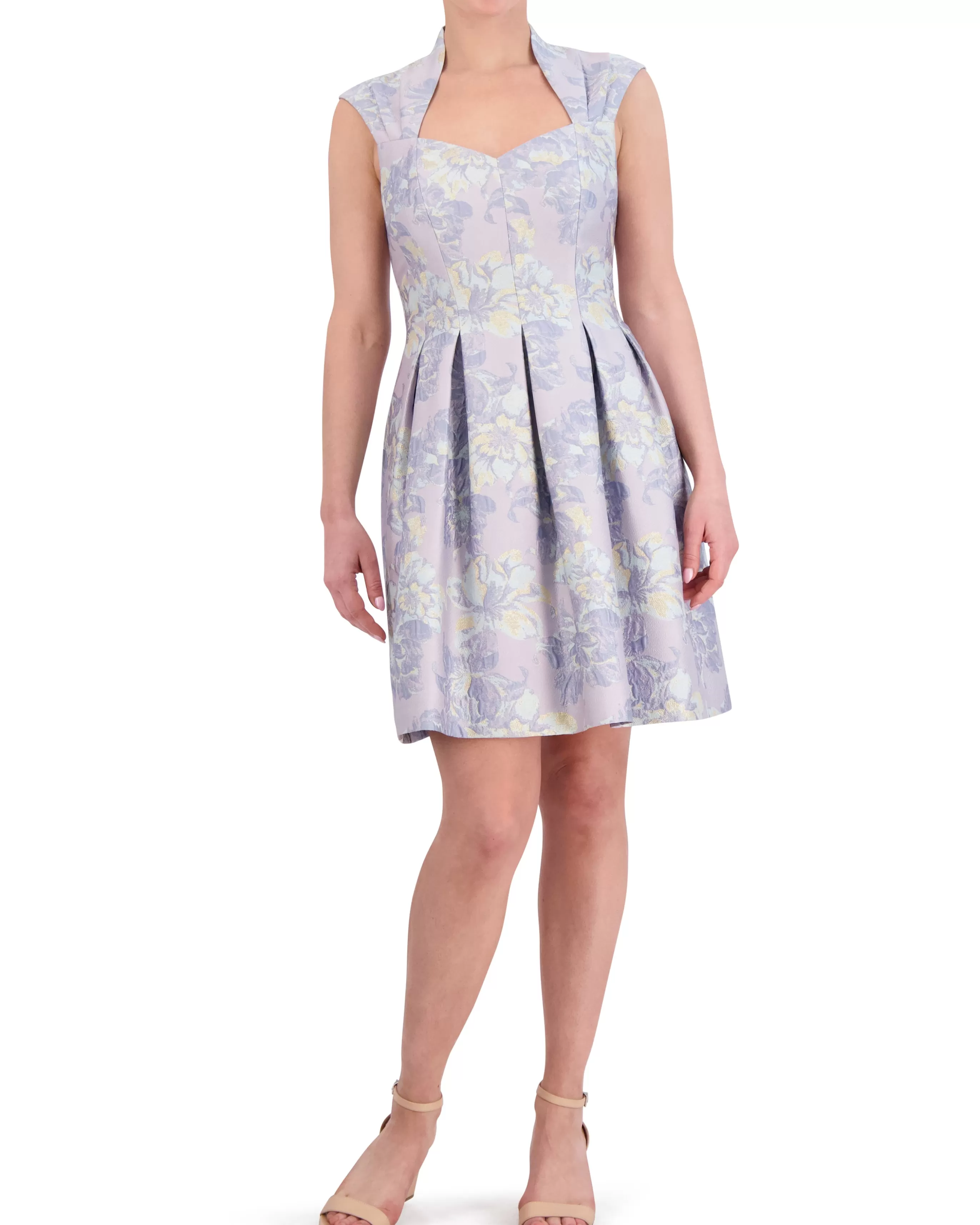 Vince Camuto Dresses^Jacquard Pleated Fit-And-Flare Dress