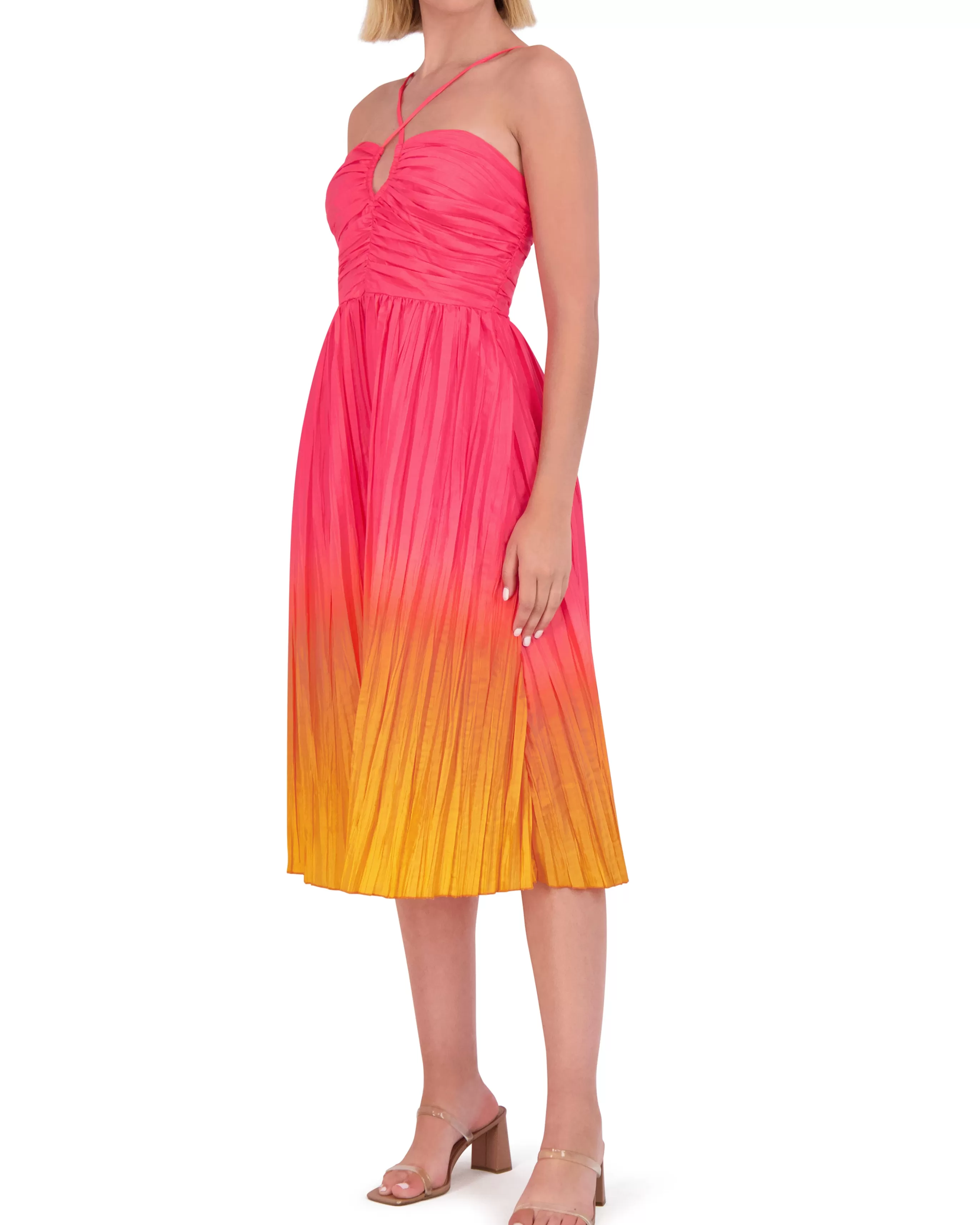 Vince Camuto Dresses^Ombre Taffeta Cutout Midi Dress