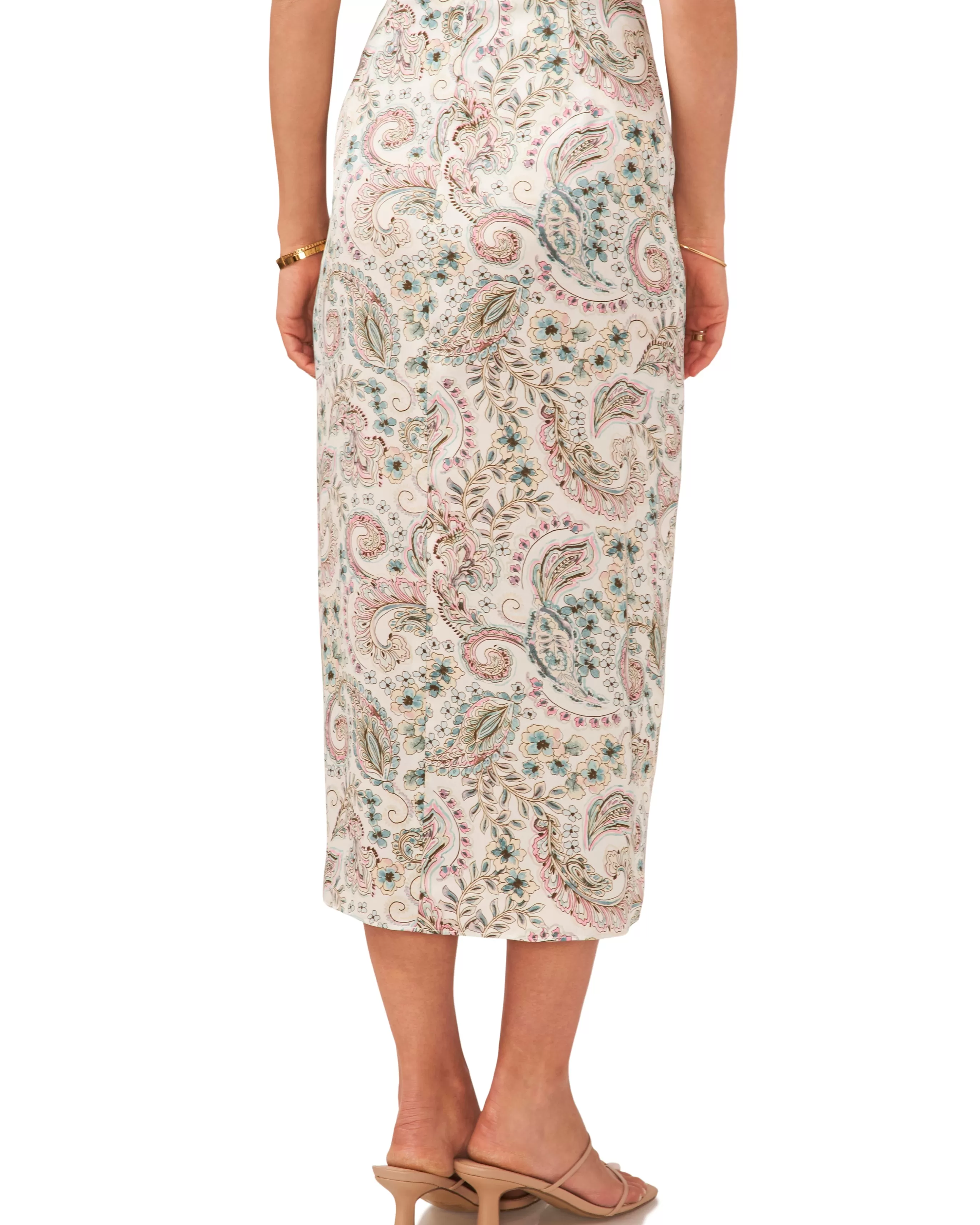 Vince Camuto Bottoms^Paisley Print Faux Wrap Skirt