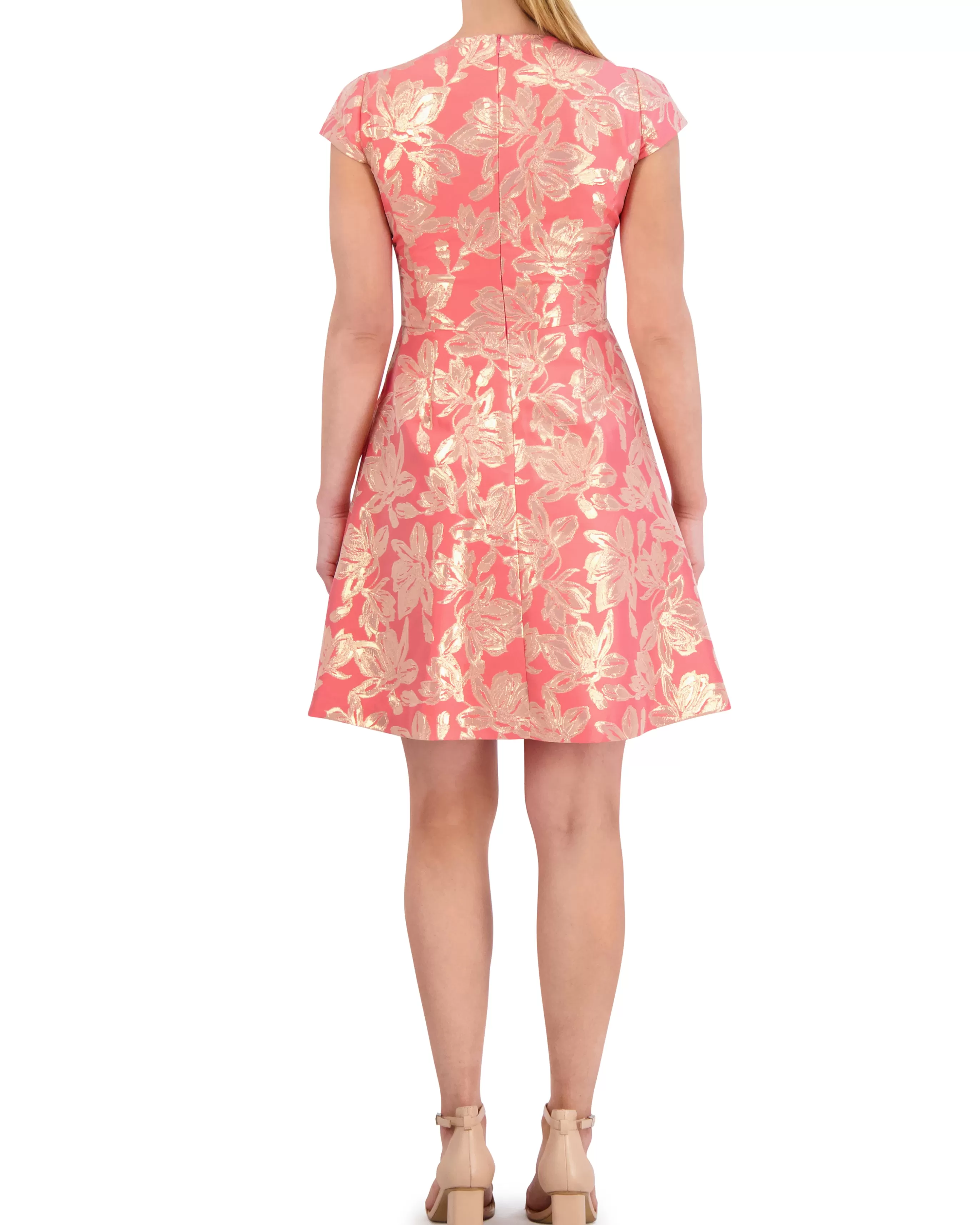 Vince Camuto Dresses | Petite^Petite Floral-Jacquard Fit-And-Flare Dress