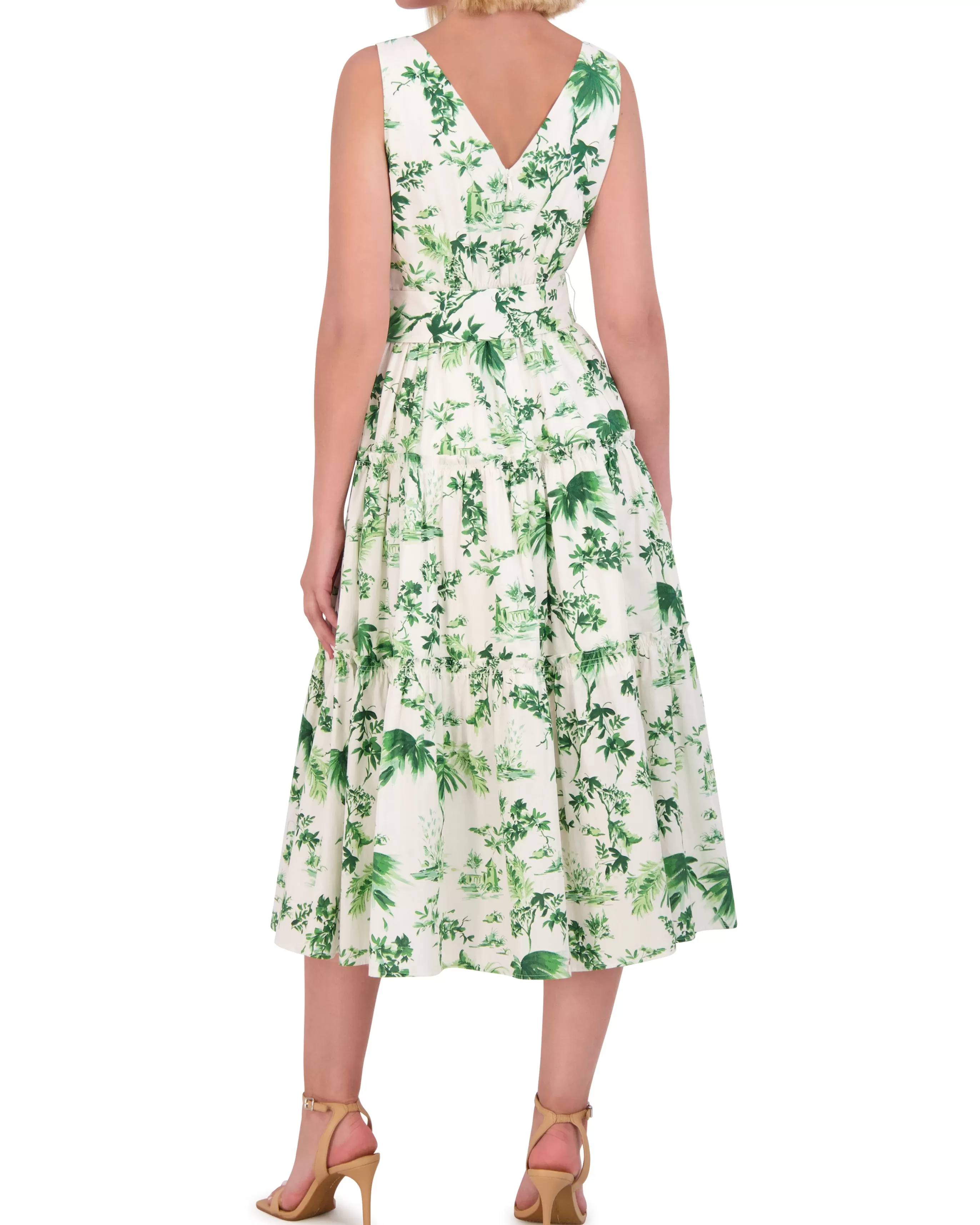 Vince Camuto Dresses | Petite^Petite Floral-Print Belted Tiered Dress