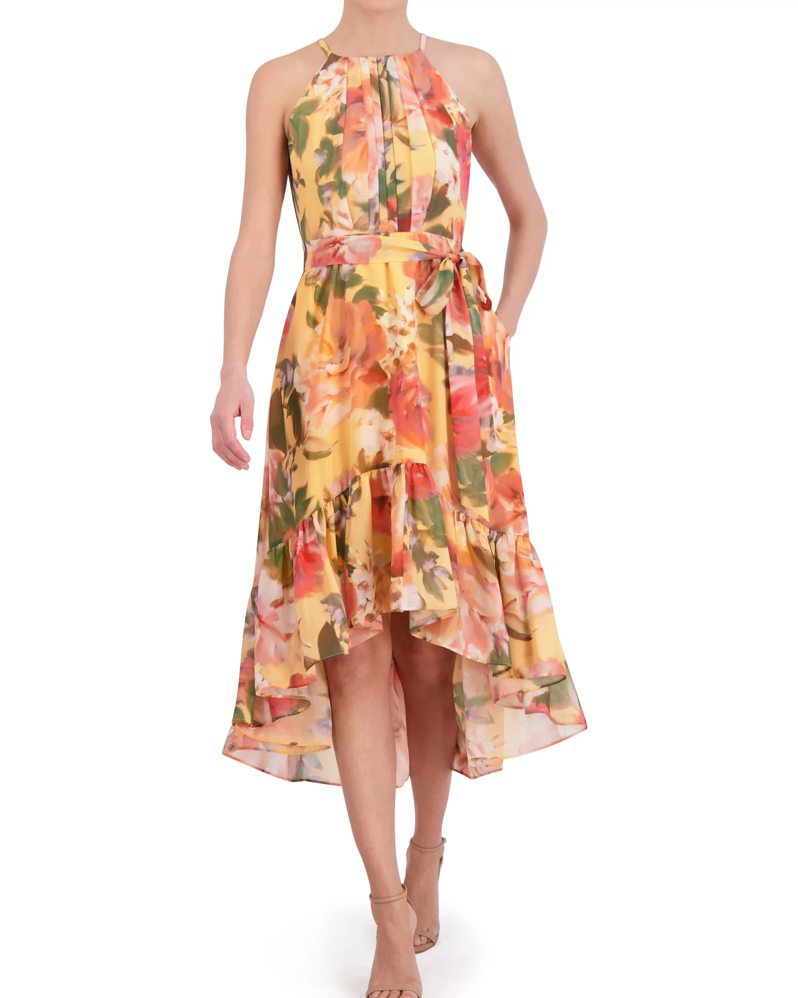 Vince Camuto Dresses | Petite^Petite Floral-Print High-Low Midi Dress