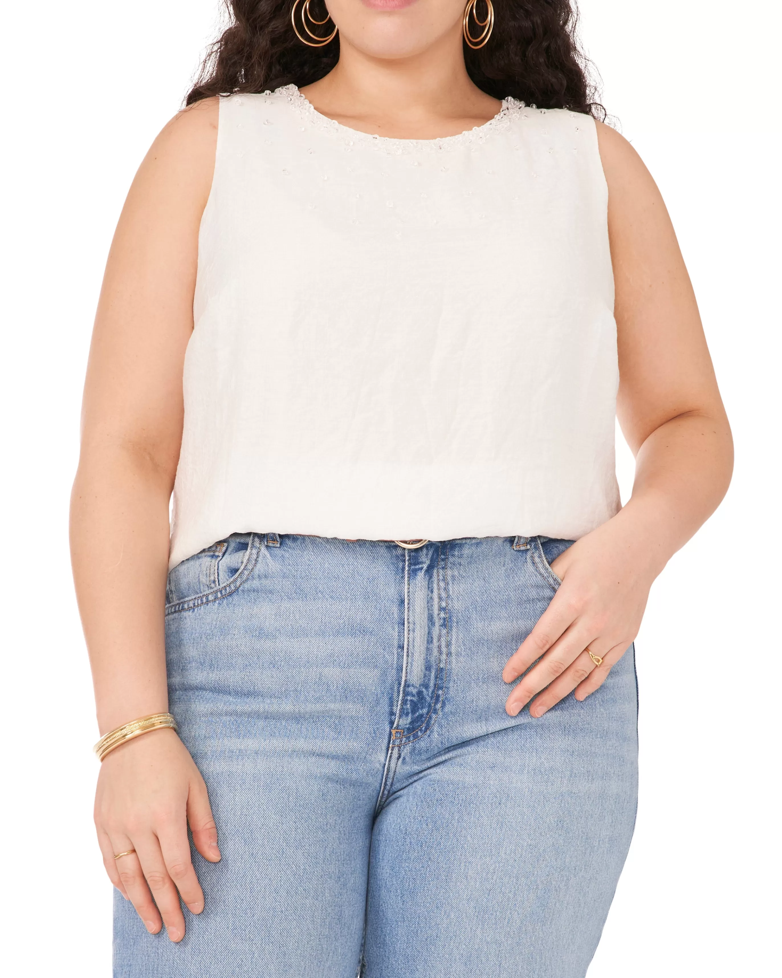 Vince Camuto Tops | Plus-Size^Plus-Size Beaded Sleeveless Blouse