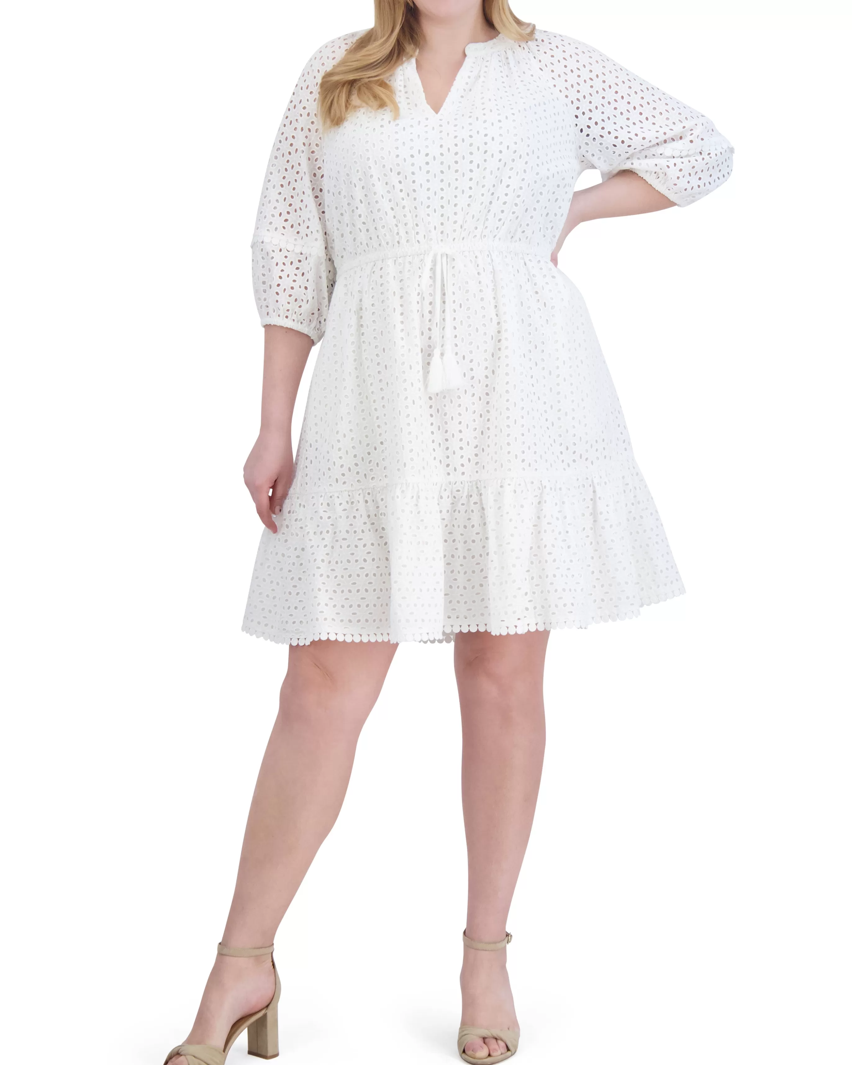 Vince Camuto Dresses | Plus-Size^Plus-Size Eyelet Fit-And-Flare Dress