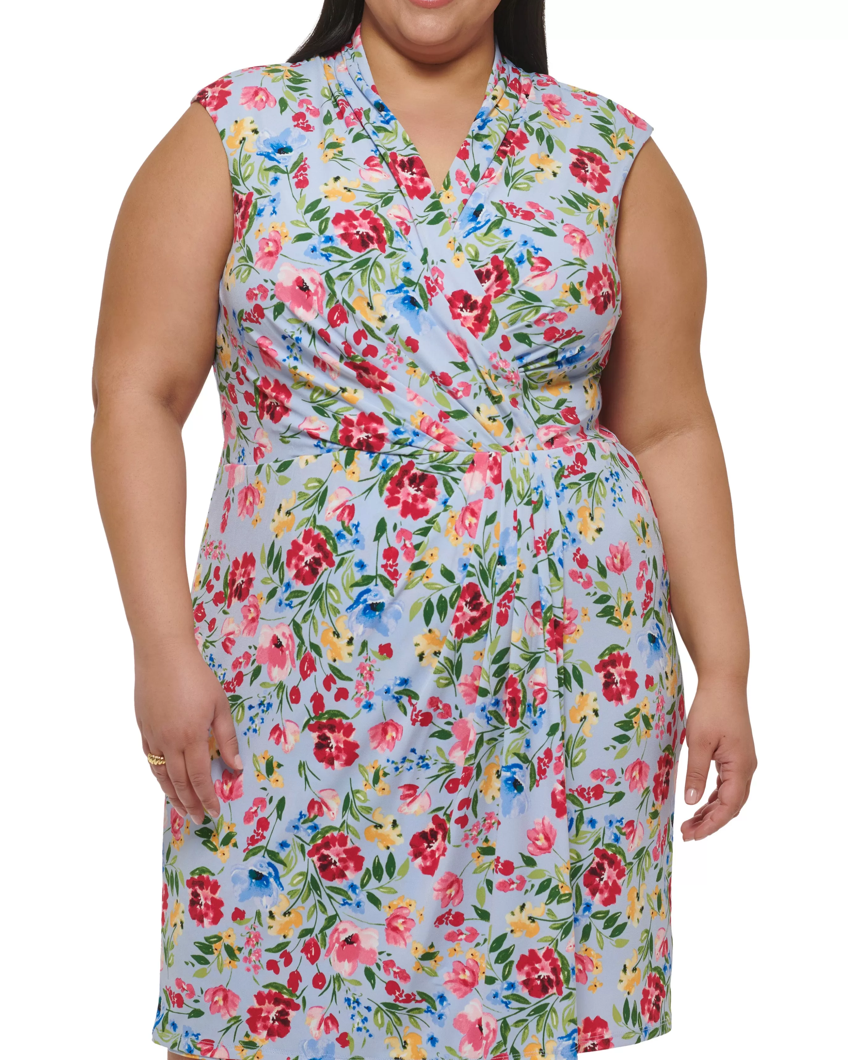 Vince Camuto Dresses | Plus-Size^Plus-Size Floral-Print Faux-Wrap Dress