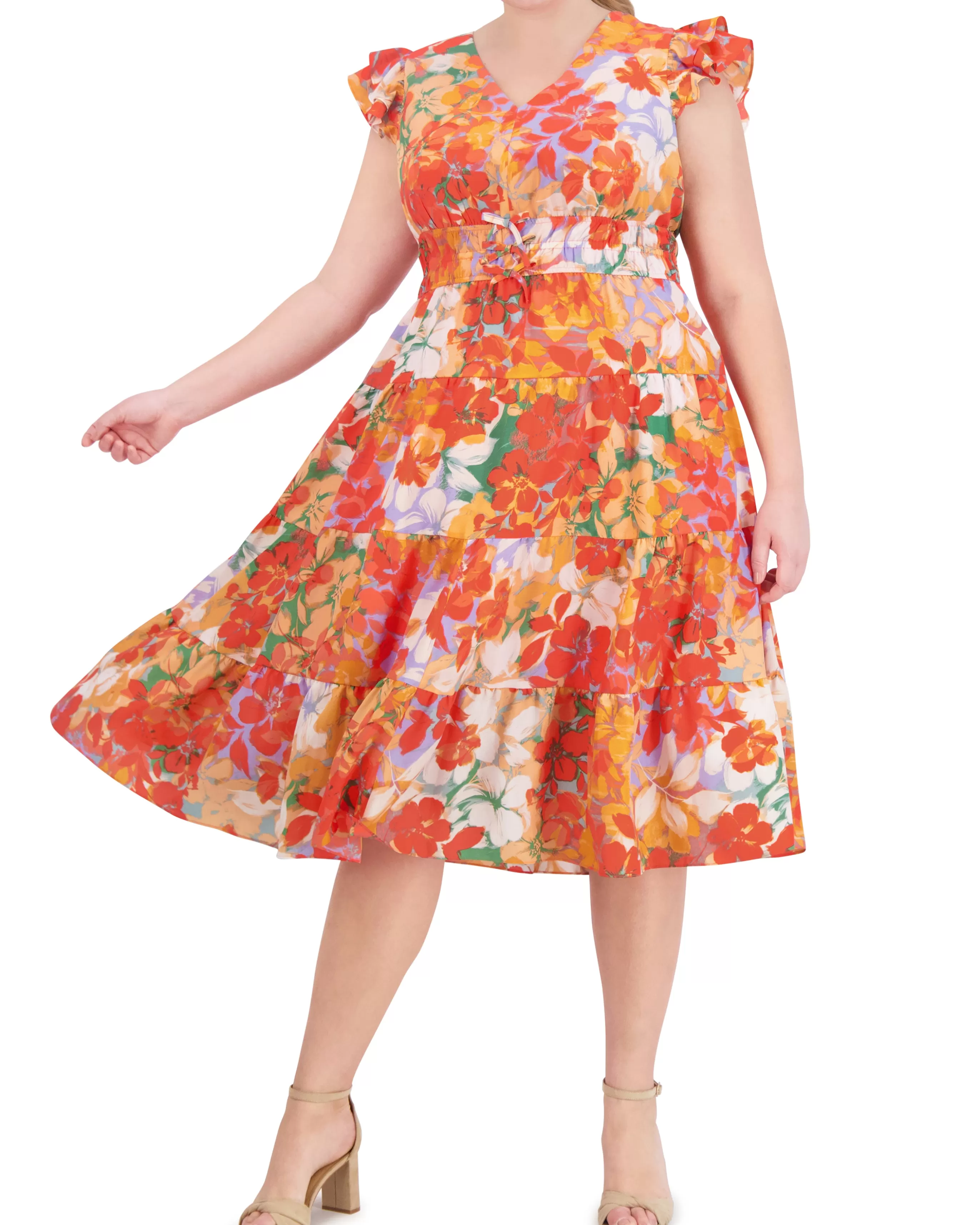 Vince Camuto Dresses | Plus-Size^Plus-Size Floral-Print Tiered Dress