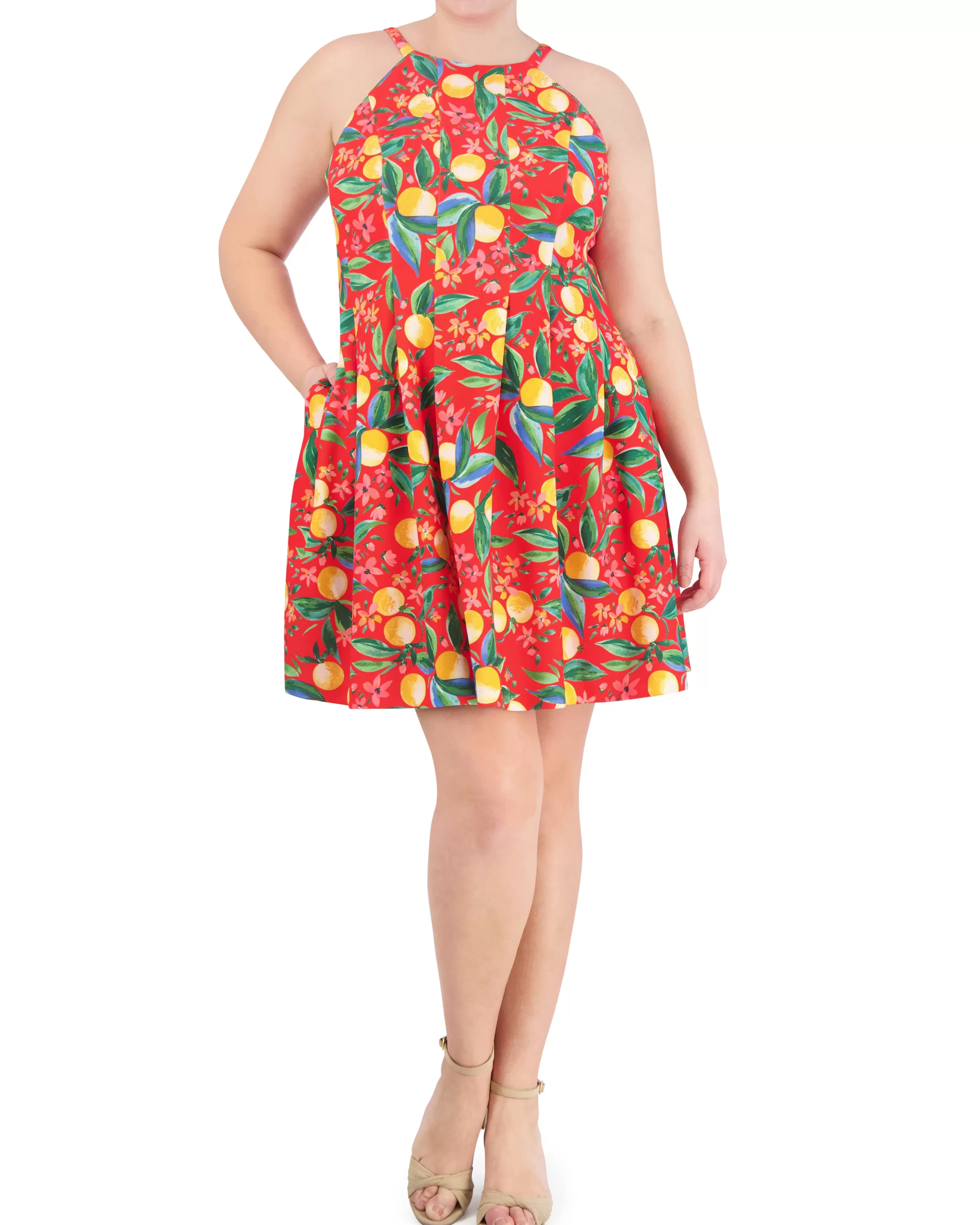 Vince Camuto Dresses | Plus-Size^Plus-Size Printed Cutout Halter Dress