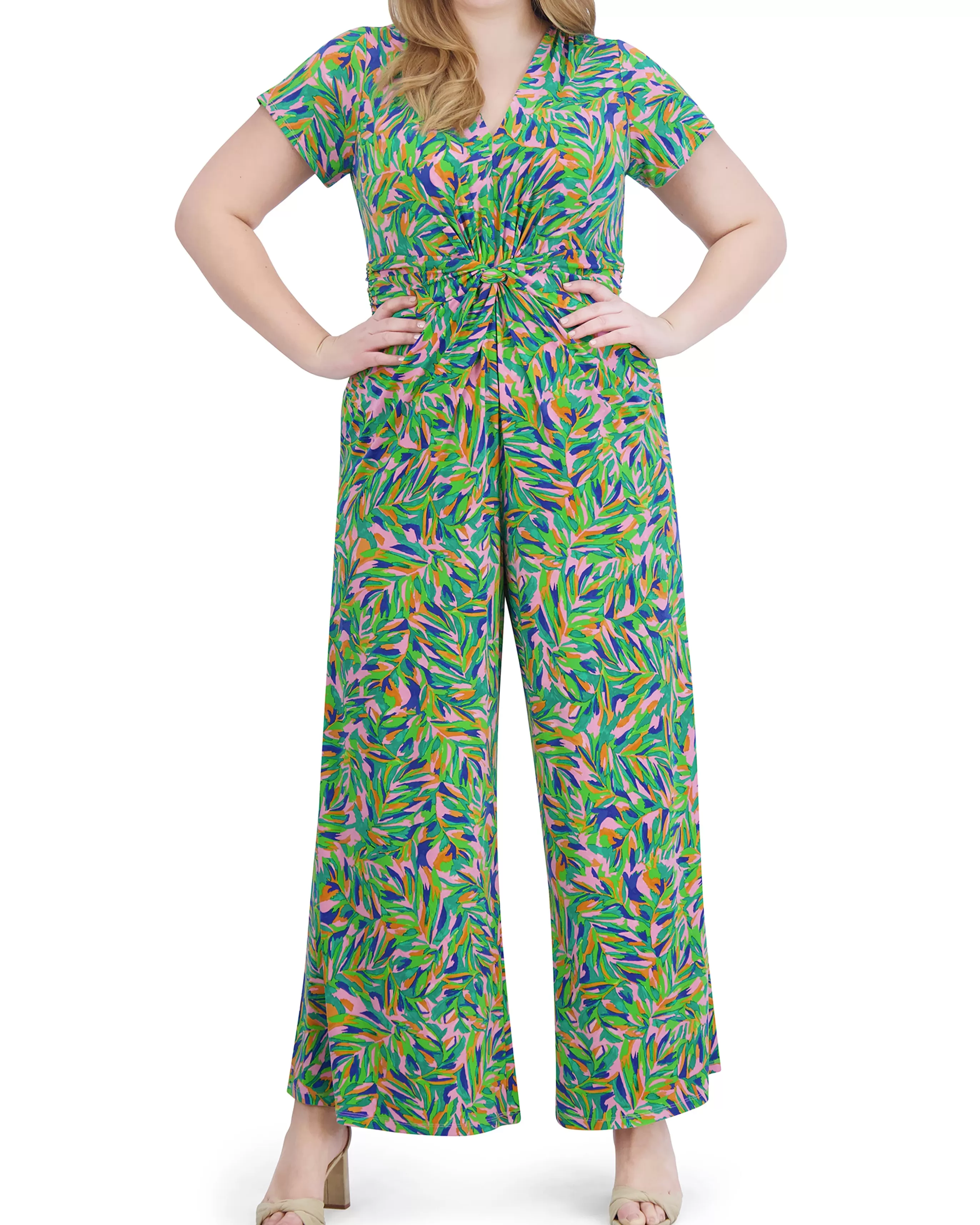 Vince Camuto Jumpsuits | Plus-Size^Plus-Size Printed Twist-Detail Jumpsuit