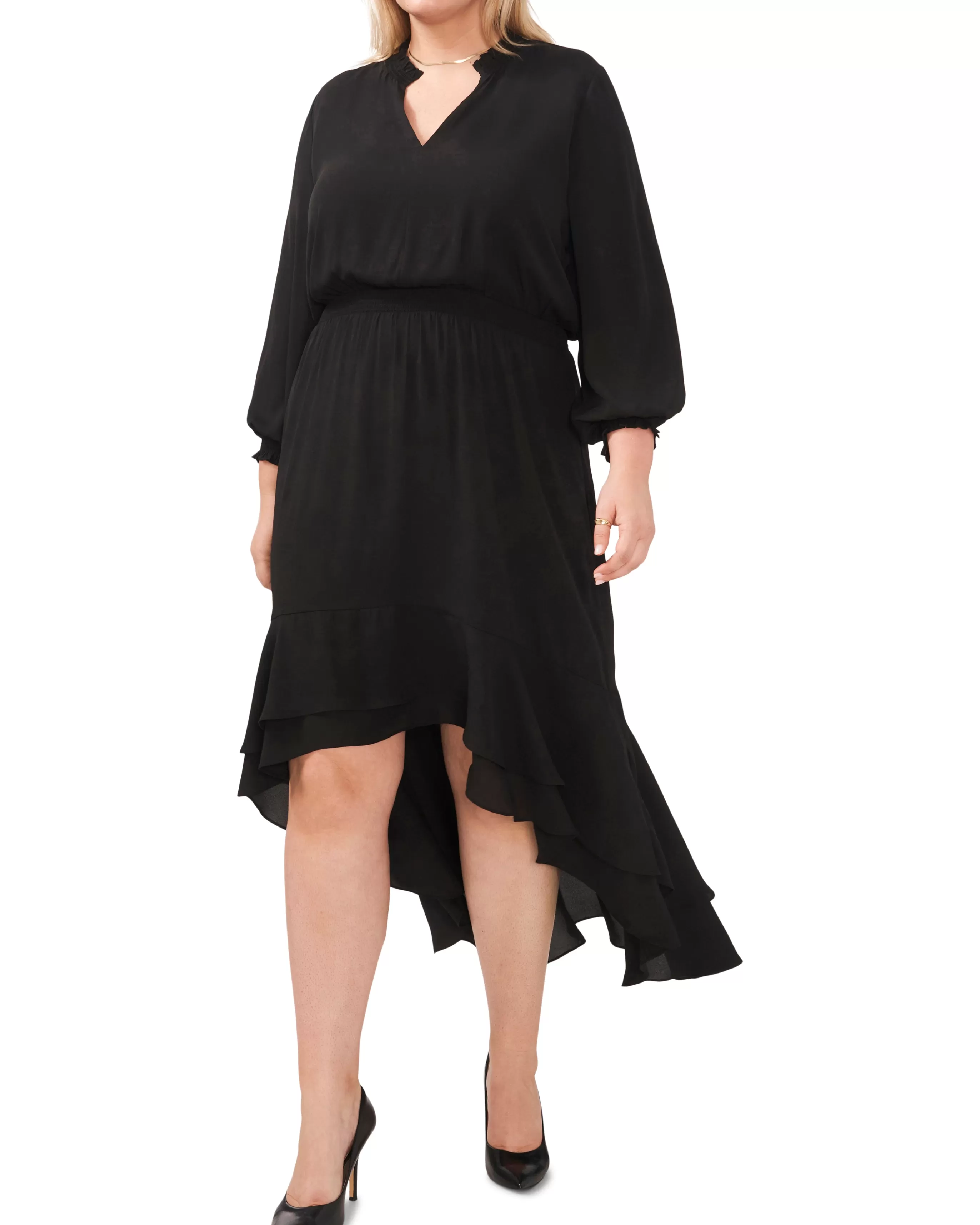 Vince Camuto Dresses | Plus-Size^Plus-Size Smocked Waist High Low Dress