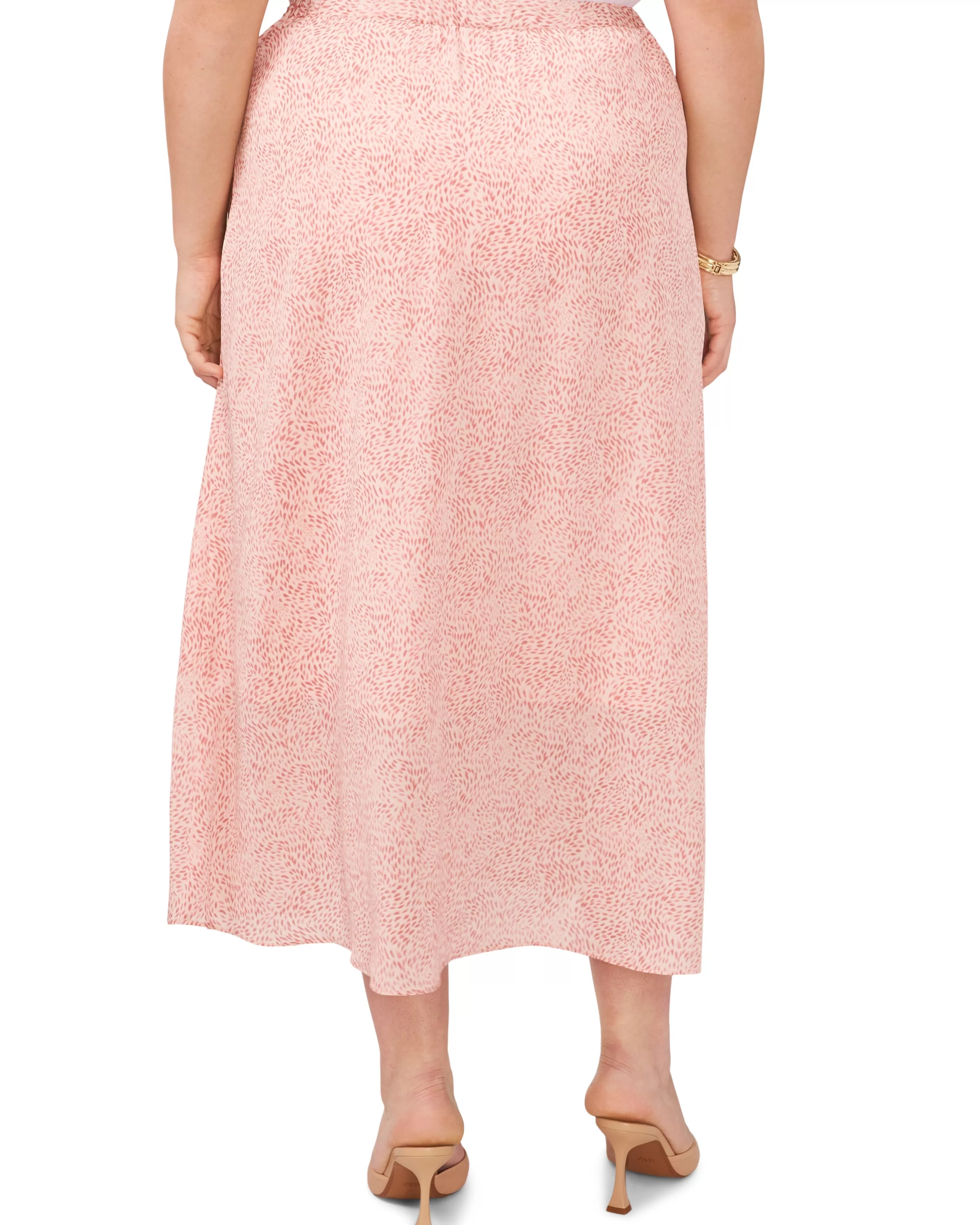 Vince Camuto Bottoms | Plus-Size^Plus-Size Swirling-Dot-Print Crossover Midi Skirt