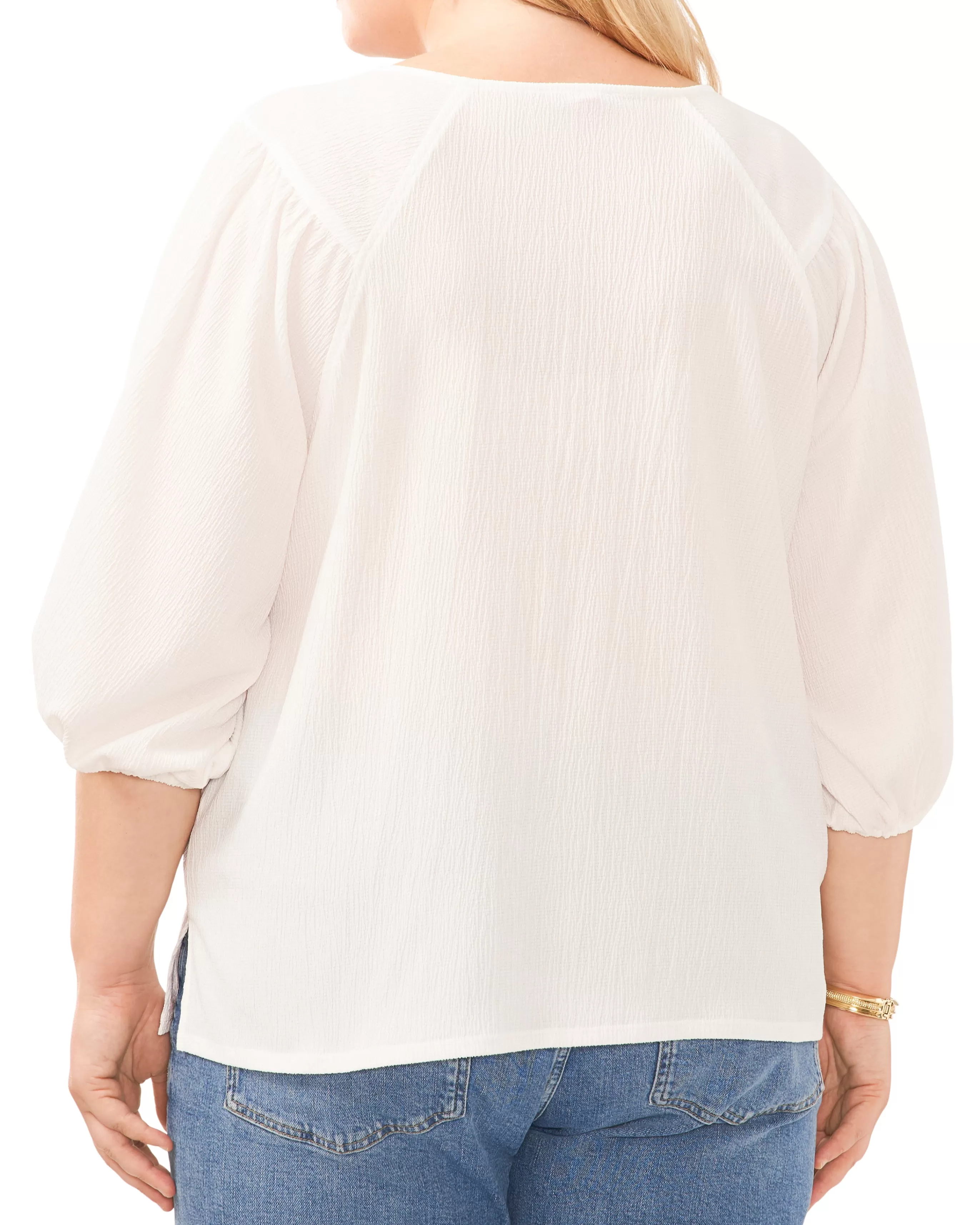 Vince Camuto Tops | Plus-Size^Plus-Size Textured Puff Sleeve Top