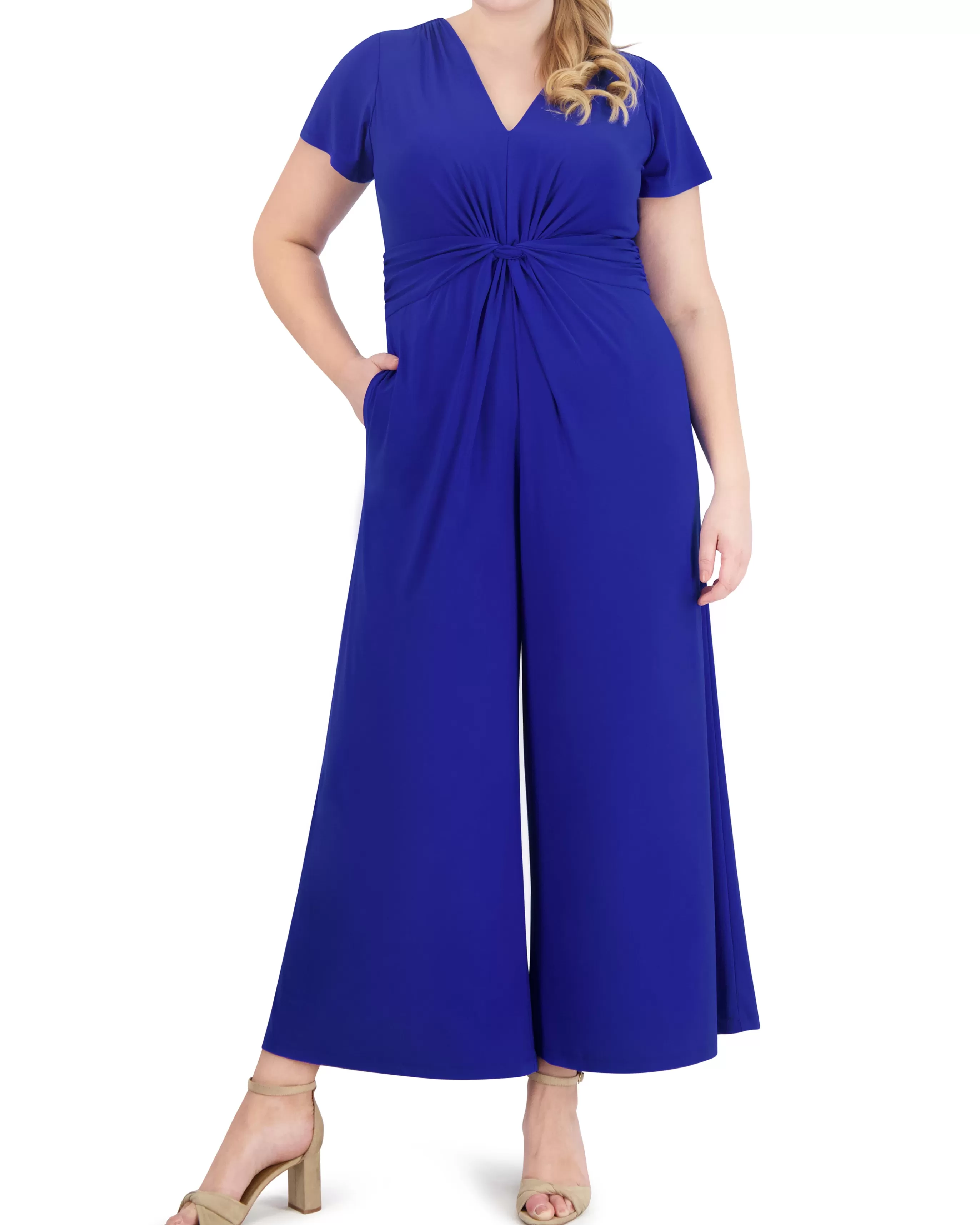 Vince Camuto Jumpsuits | Plus-Size^Plus-Size Twist-Front Flared-Leg Jumpsuit