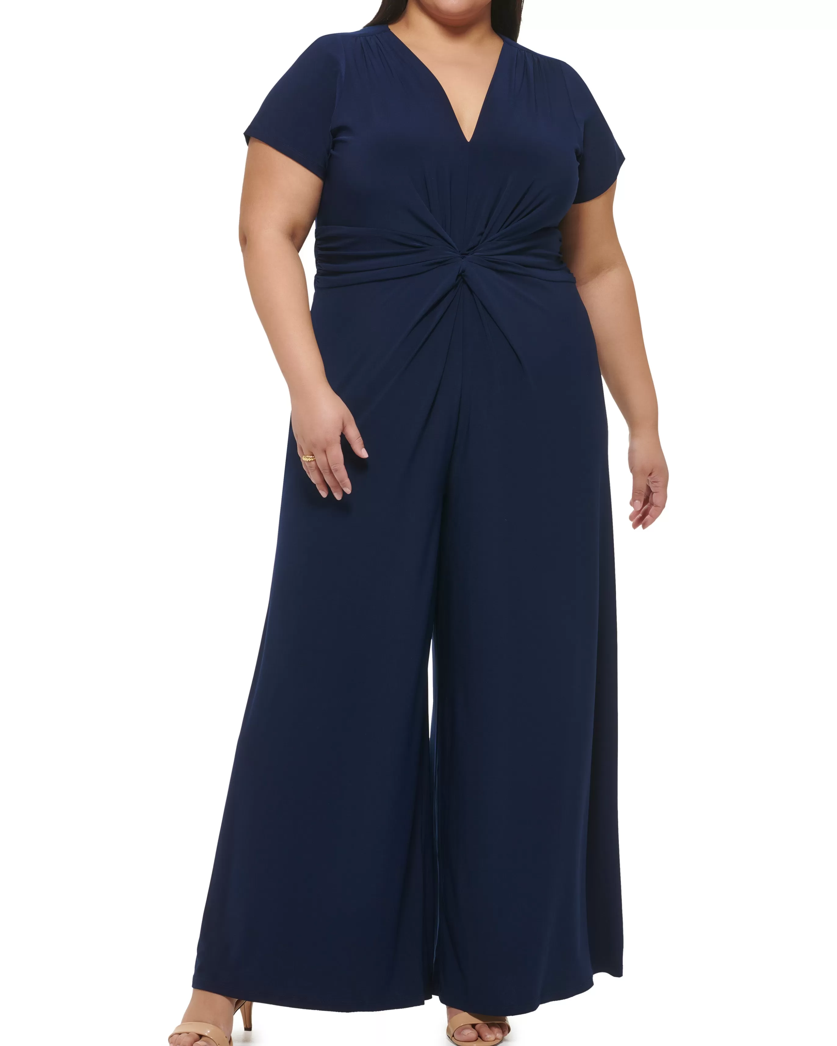 Vince Camuto Jumpsuits | Plus-Size^Plus-Size Twist-Front Flared-Leg Jumpsuit