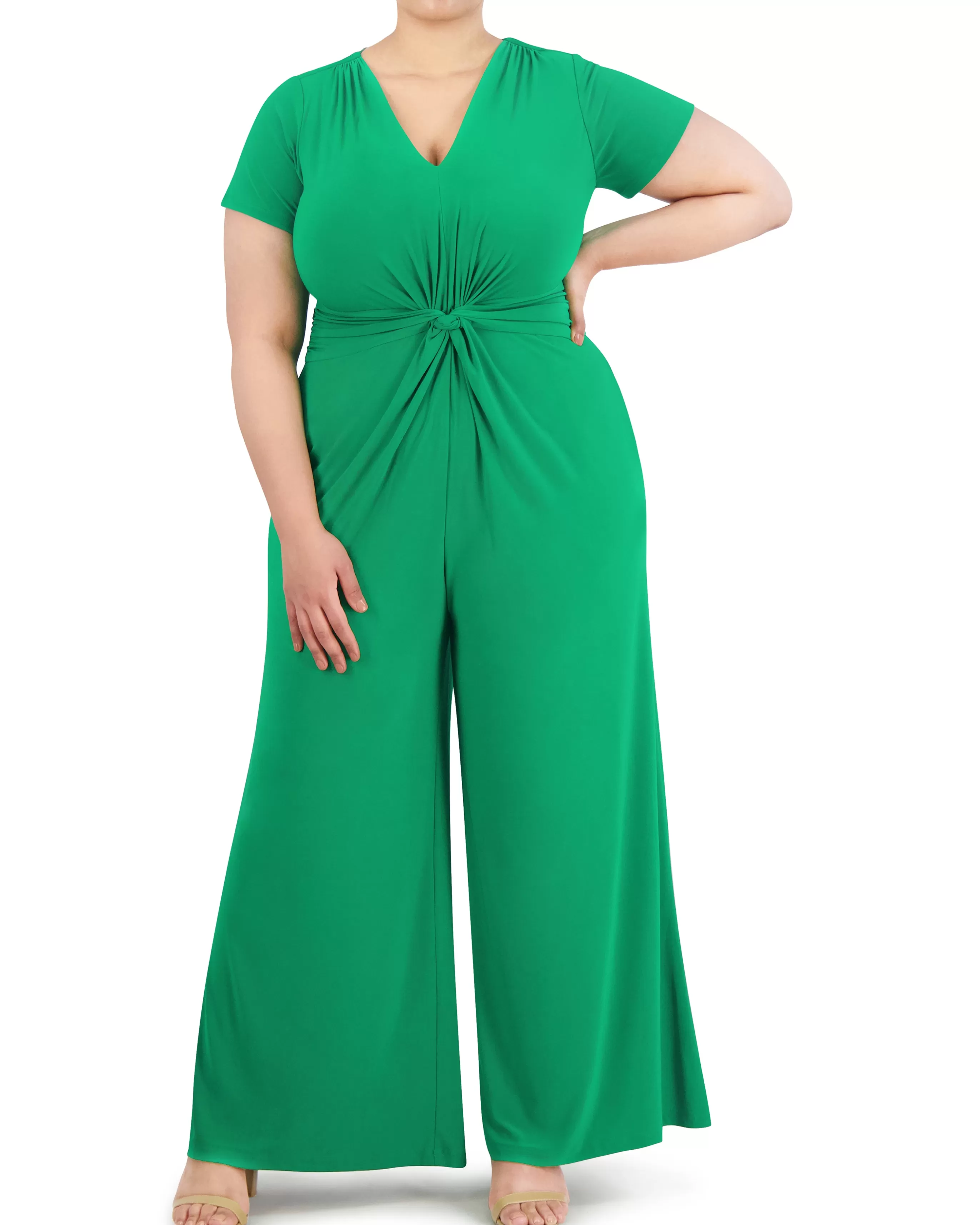 Vince Camuto Jumpsuits | Plus-Size^Plus-Size Twist-Front Flared-Leg Jumpsuit