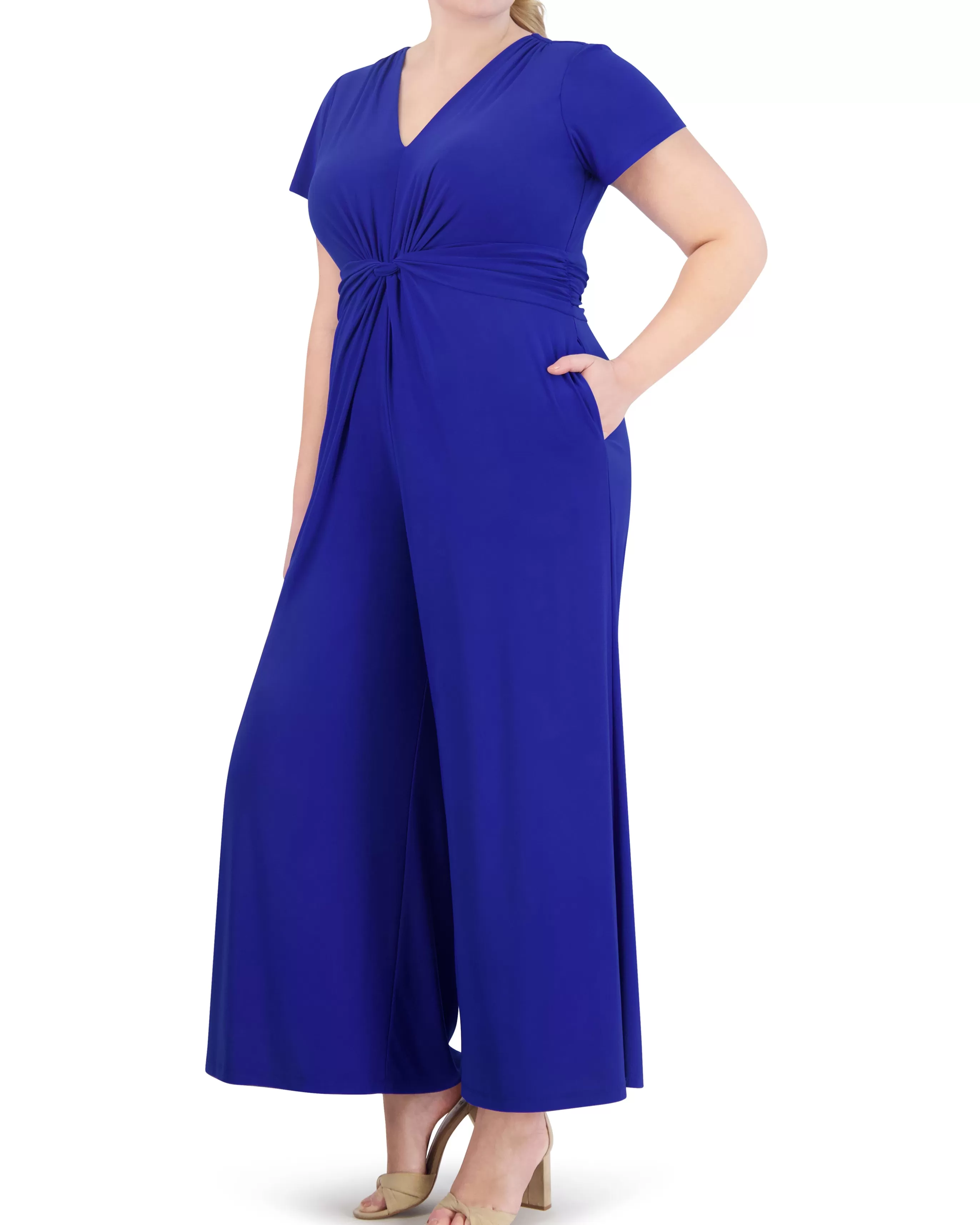 Vince Camuto Jumpsuits | Plus-Size^Plus-Size Twist-Front Flared-Leg Jumpsuit