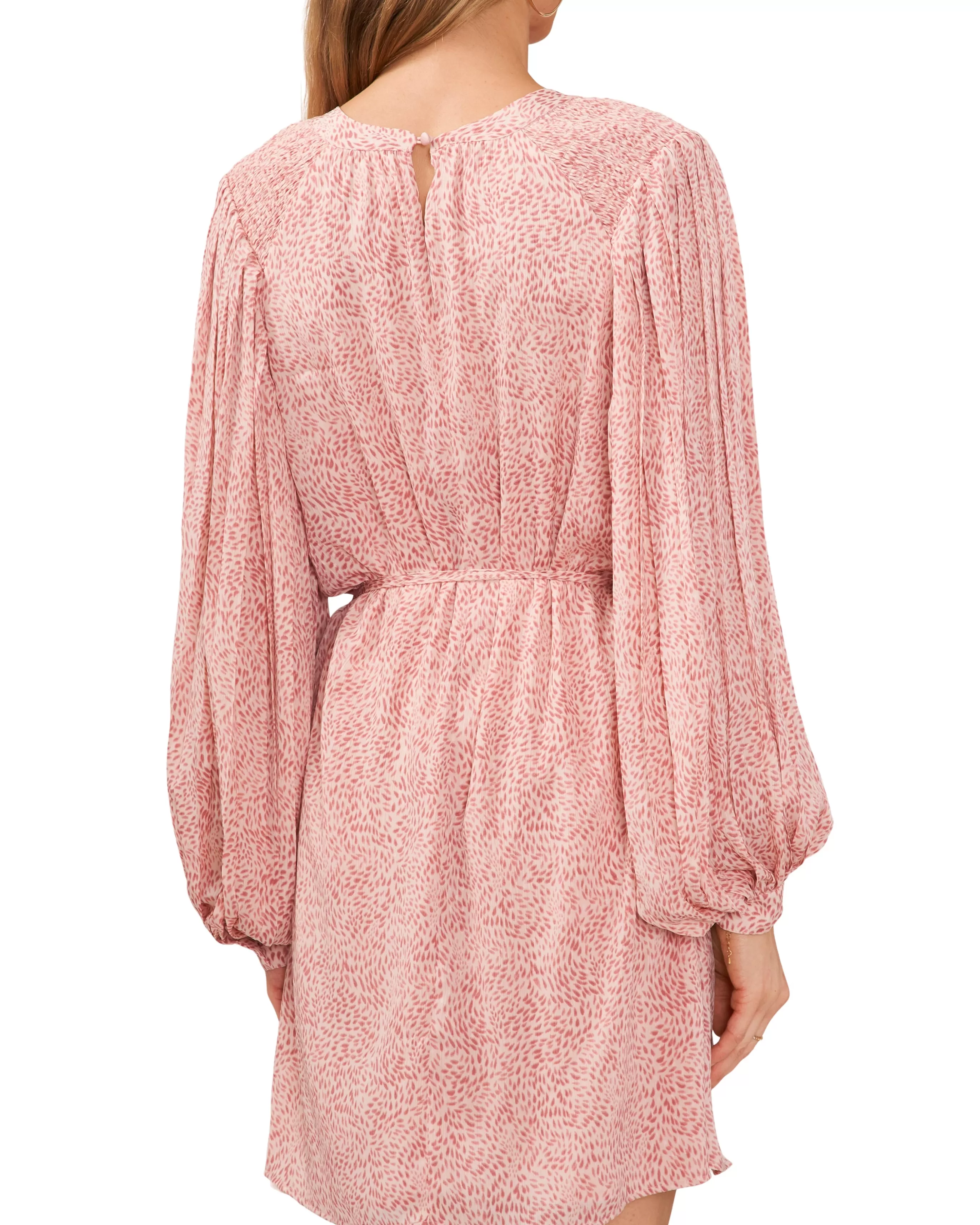 Vince Camuto Dresses^Printed Smocked Shoulder Puff Sleeve Dress