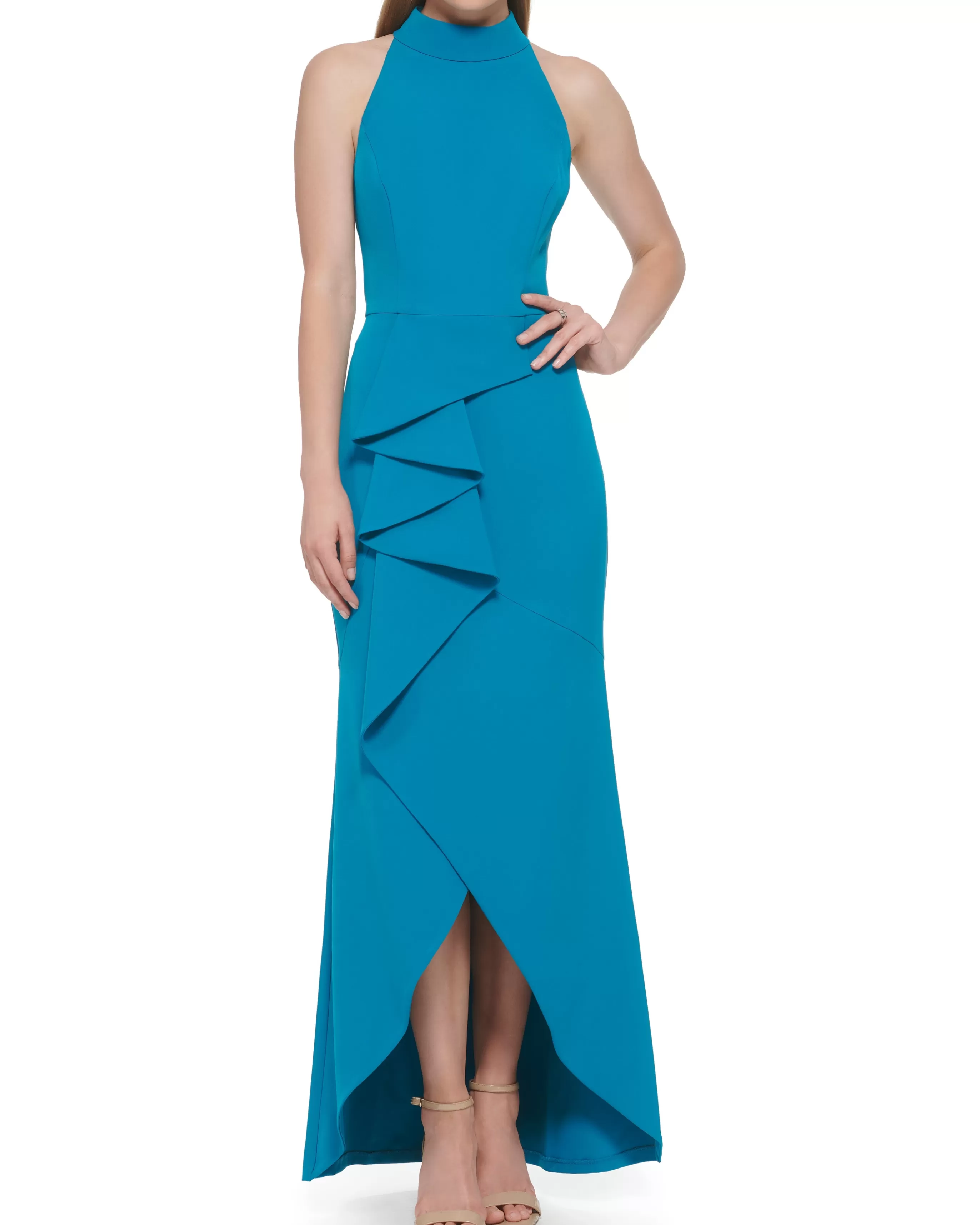 Vince Camuto Dresses^Ruffled Mock-Neck Gown