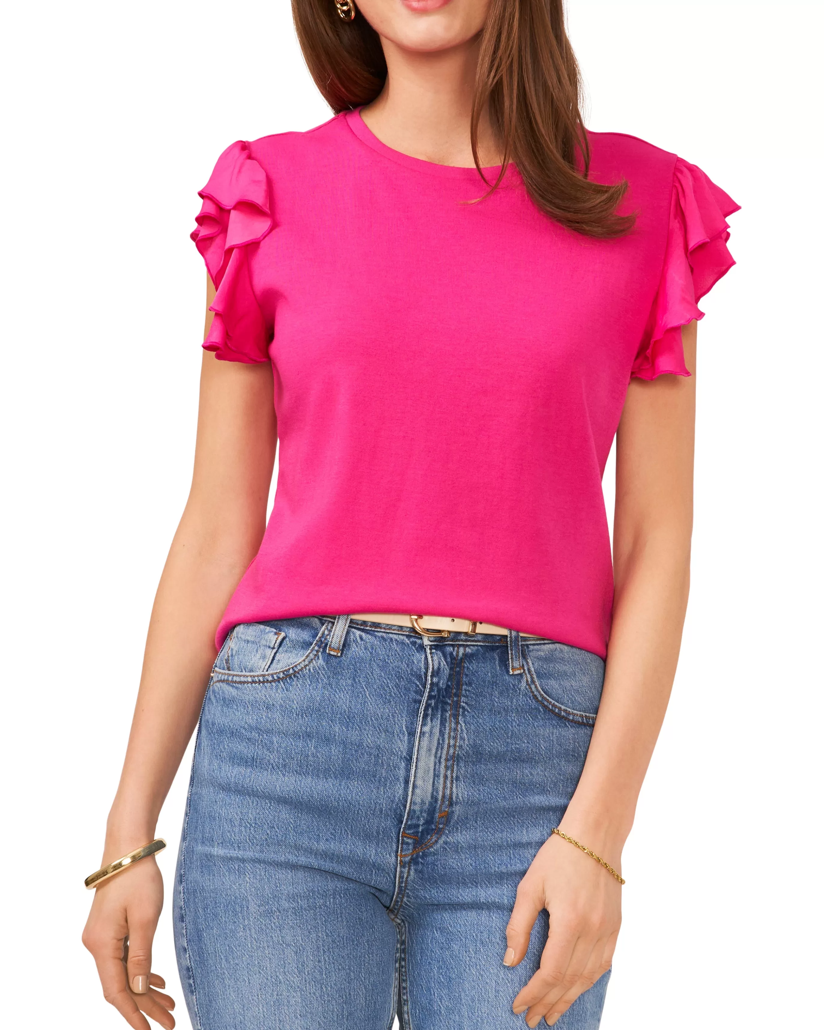 Vince Camuto Tops^Tiered Ruffled Sleeve T-Shirt