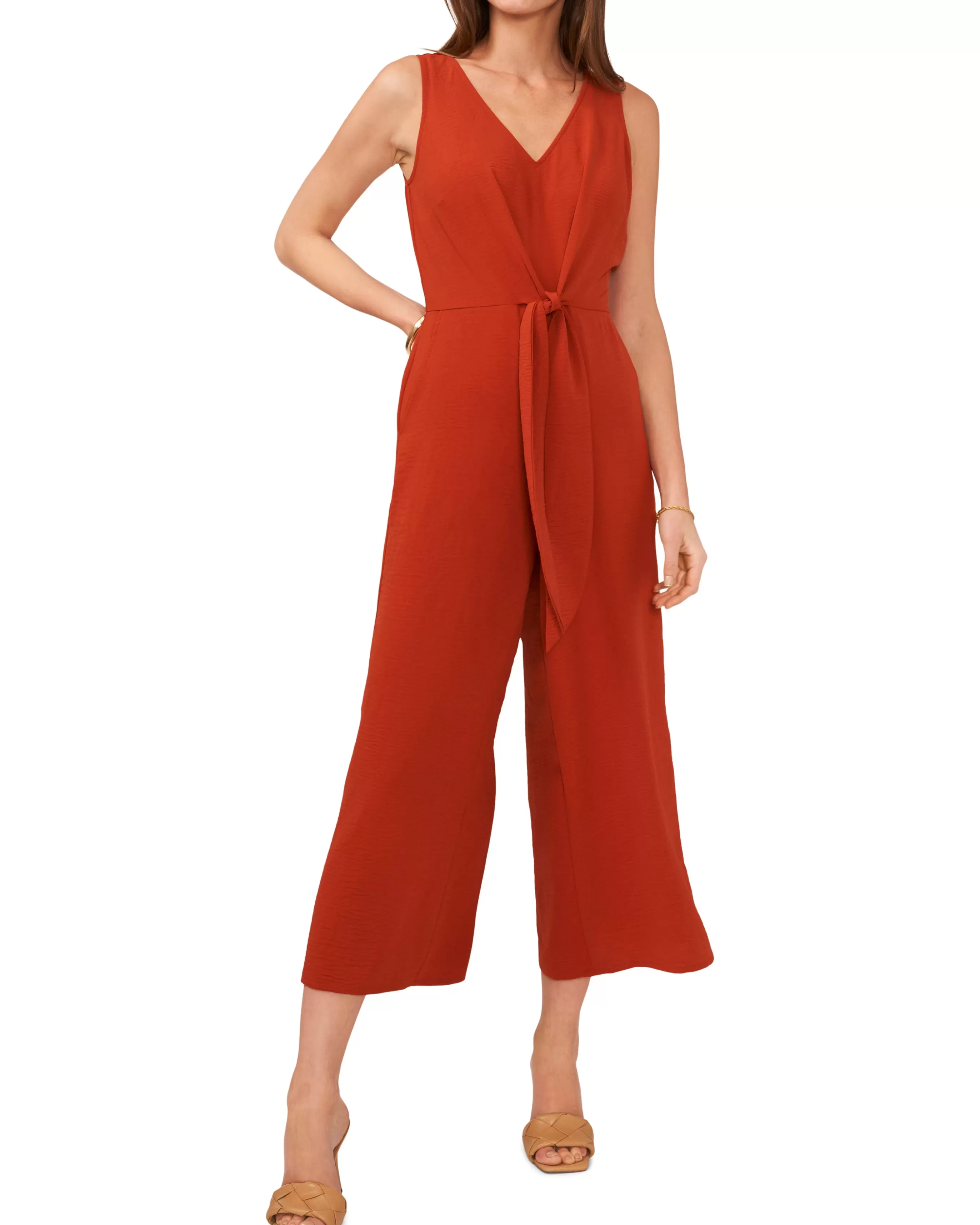 Vince Camuto Jumpsuits^V-Neck Jumpsuit With Front Tie